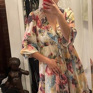 OPT Floral Ruffle Long sleeve Dress